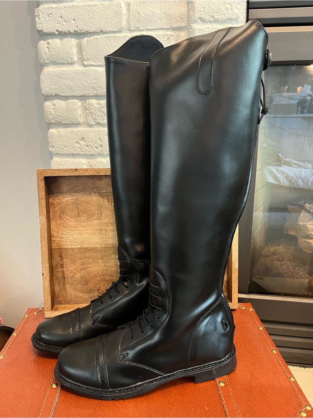 TuffRider Ladies Starter Back Zip Field Boots, Black, 10, Wide 3052-W10 Size 10